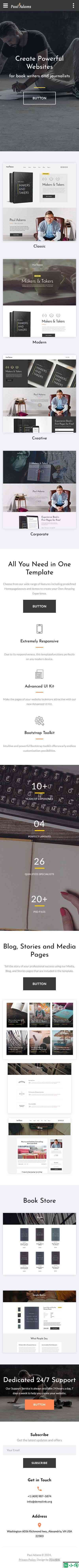 书籍推广与展示网站模板-手机预览